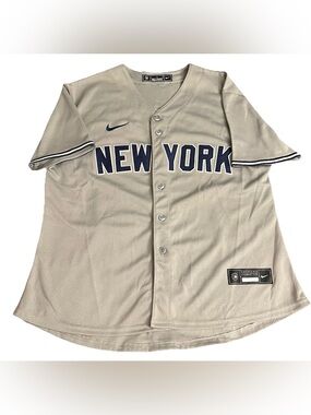 Alex Verdugo Nike New York Yankees 24 Button Down Gray Jersey Size L